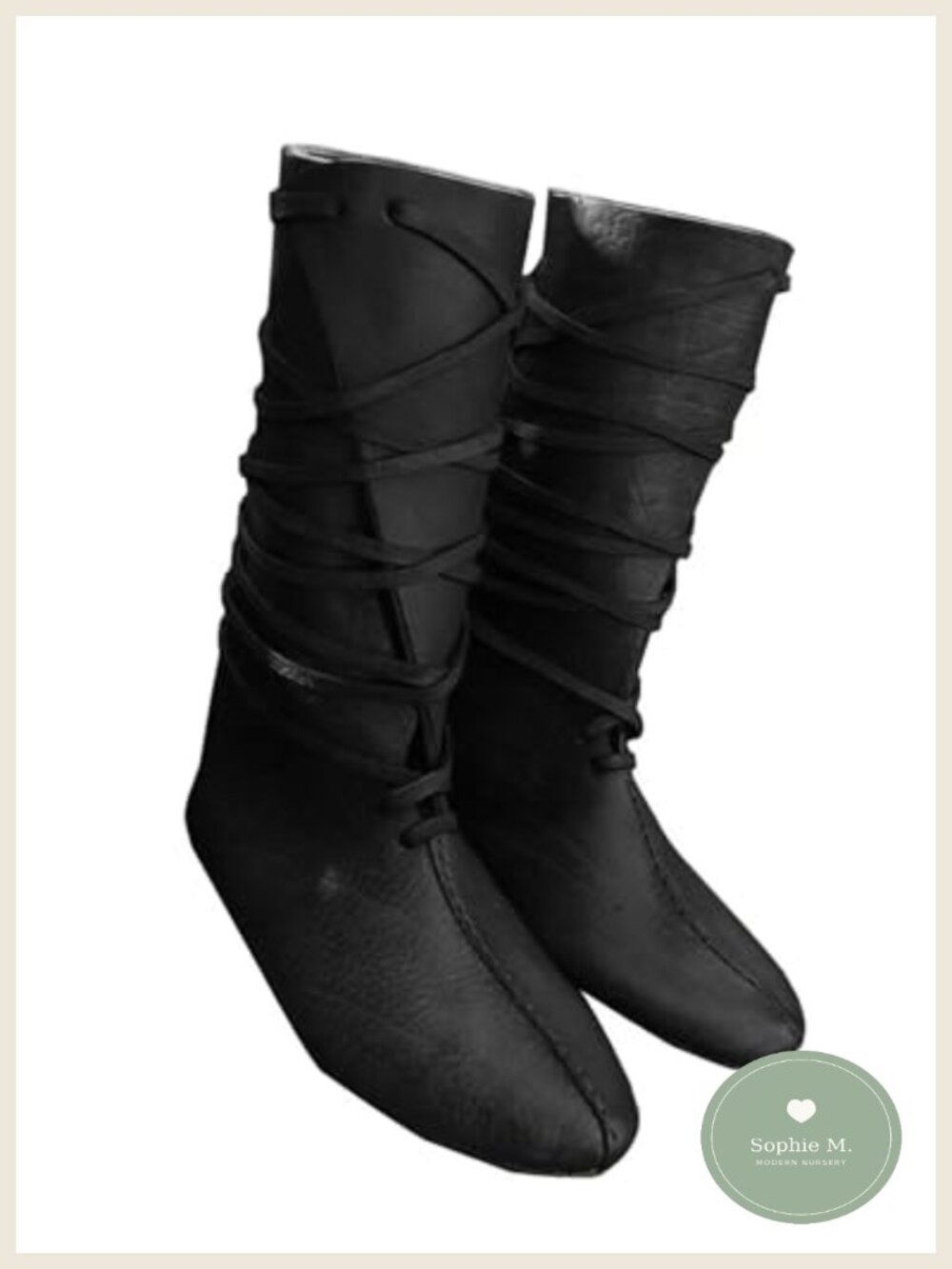 Mens Faux Leather Mid Calf Lace Up Boots Renaissance Pirate Cosplay